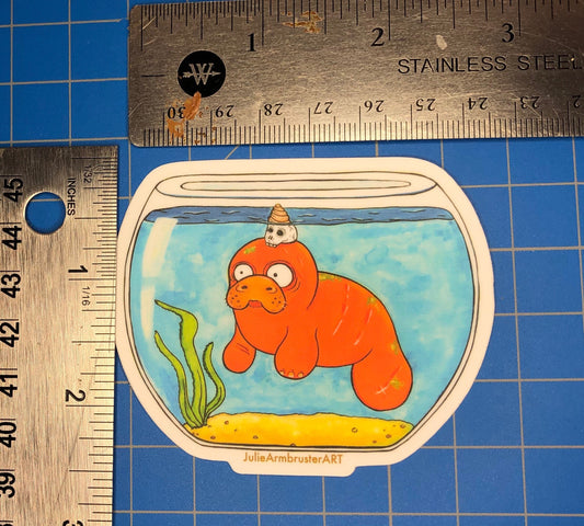Pet Manatee 3-inch Vinyl Sticker