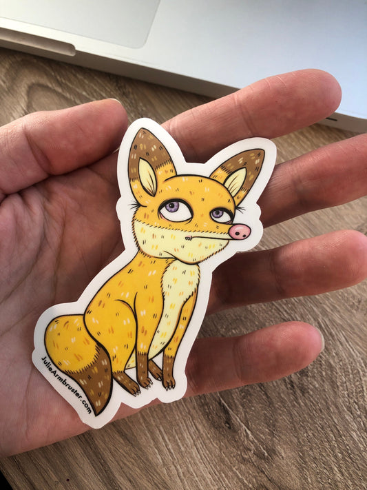 Blonde Fox 4 inch Vinyl Sticker
