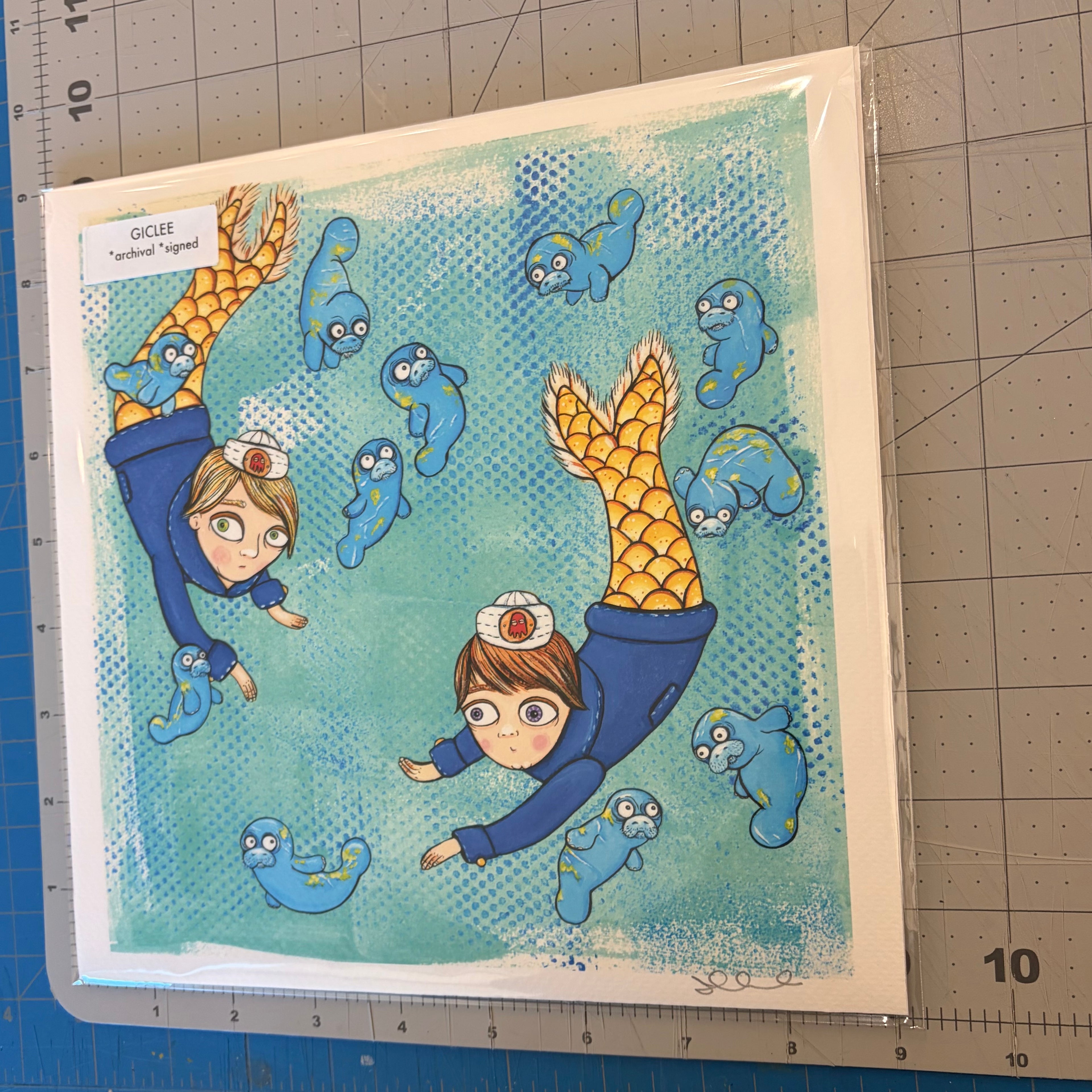 Swimming With Manatees (giclee print)