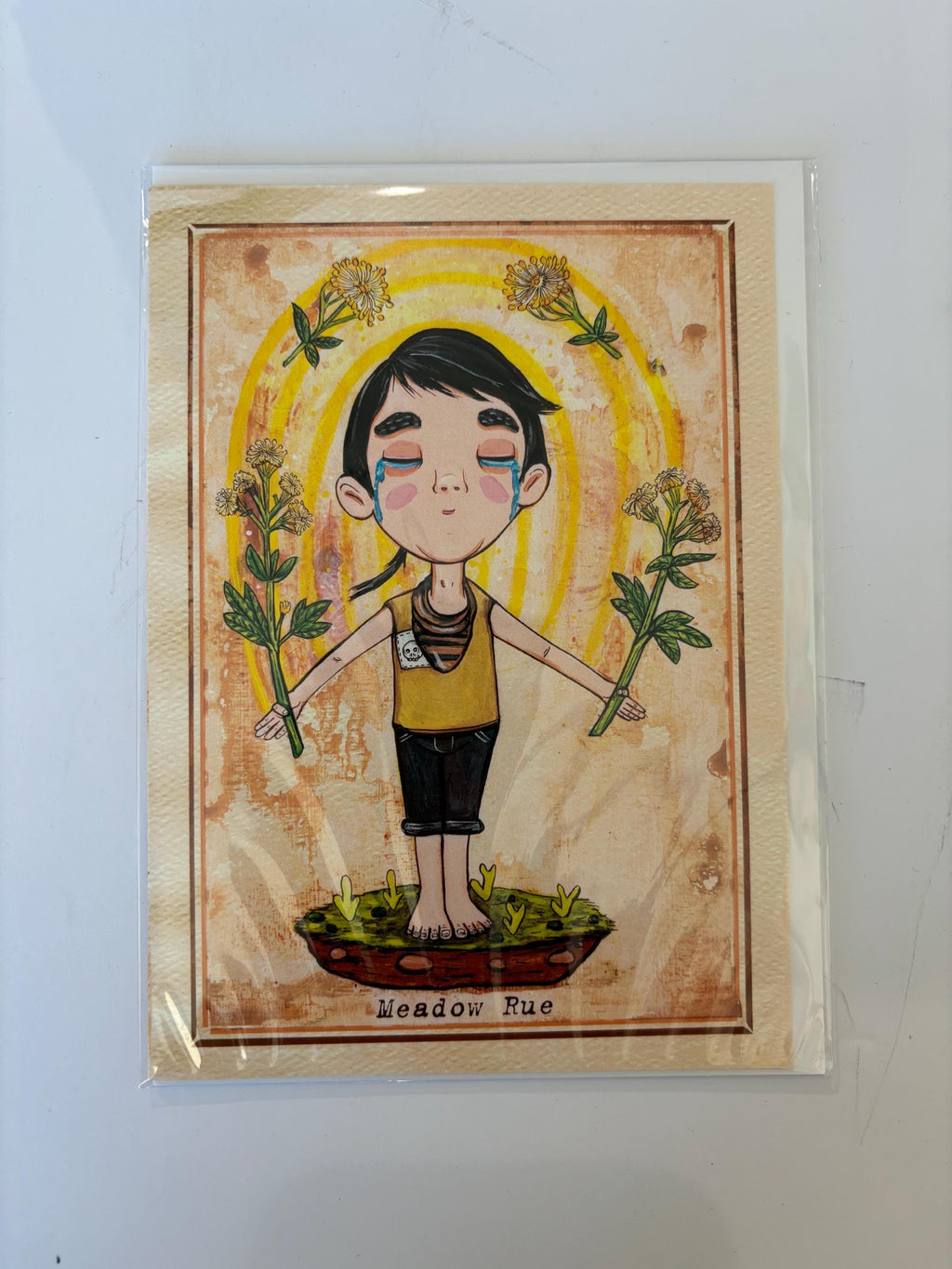 MEADOW RUE: Medicinal Gardens blank inside greeting card