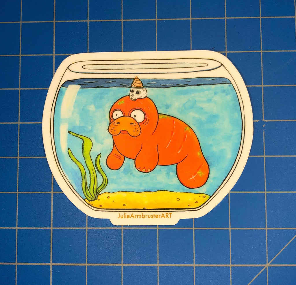 Pet Manatee 3-inch Vinyl Sticker