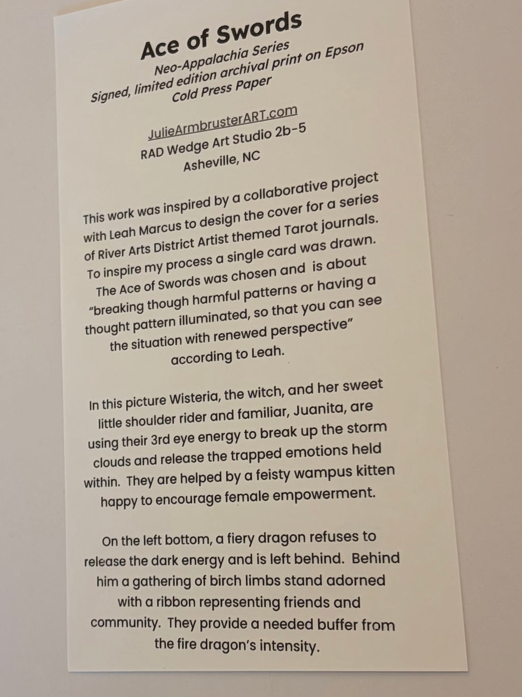 Ace of Swords (giclee)