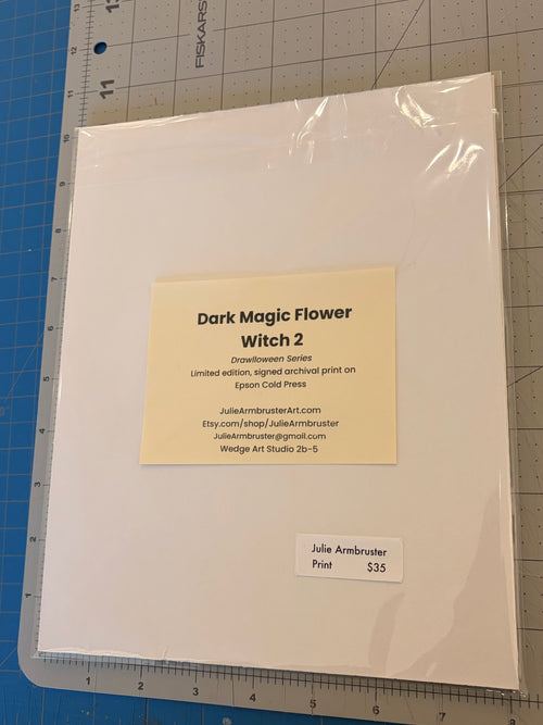 Dark Magic Flower Witch giclee