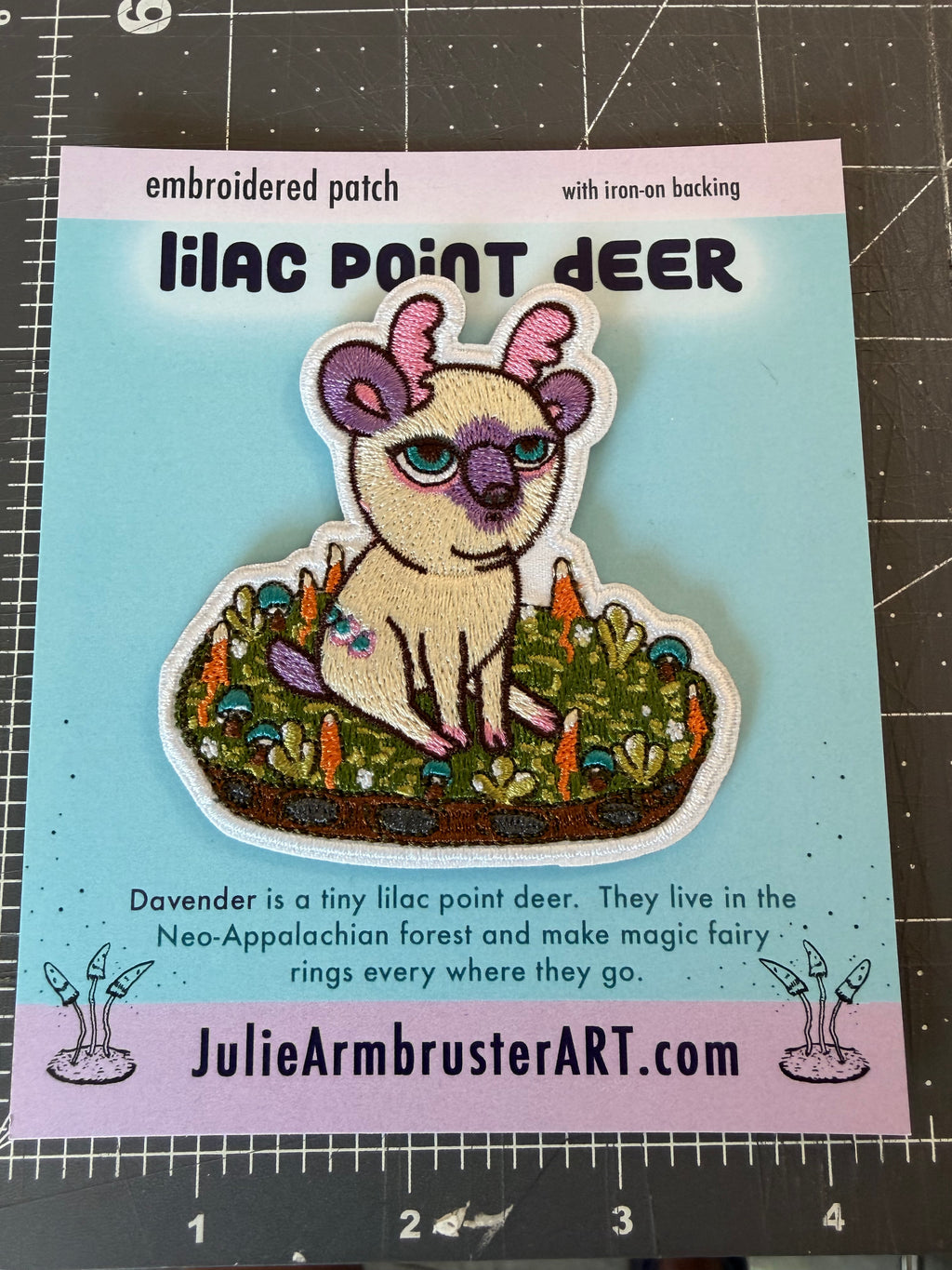Lilac Point Siamese Deer embroidered patch