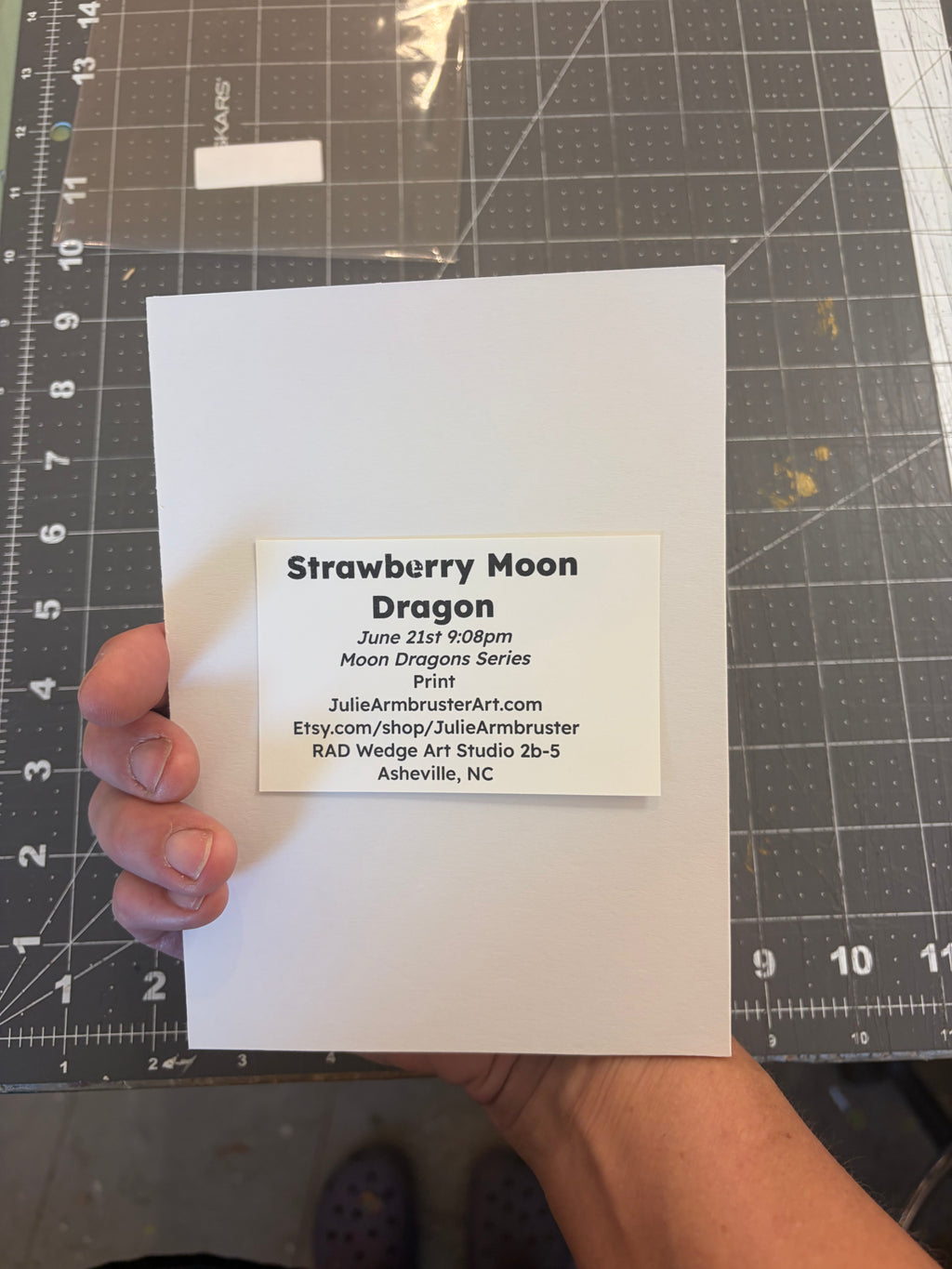 Strawberry Moon Dragon 5x7 inch giclee print