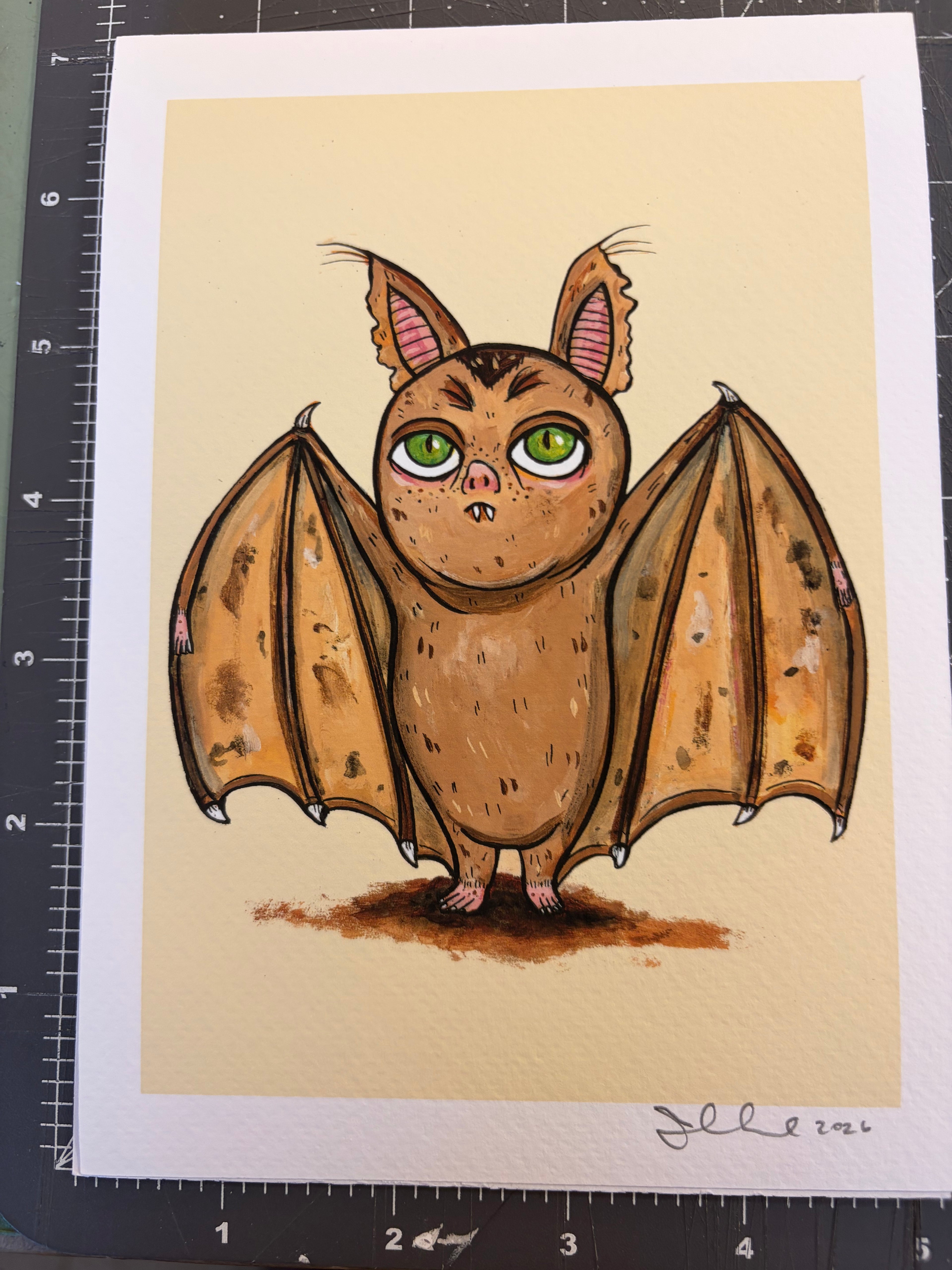 Little Brown Bat 5x7 inch giclee print