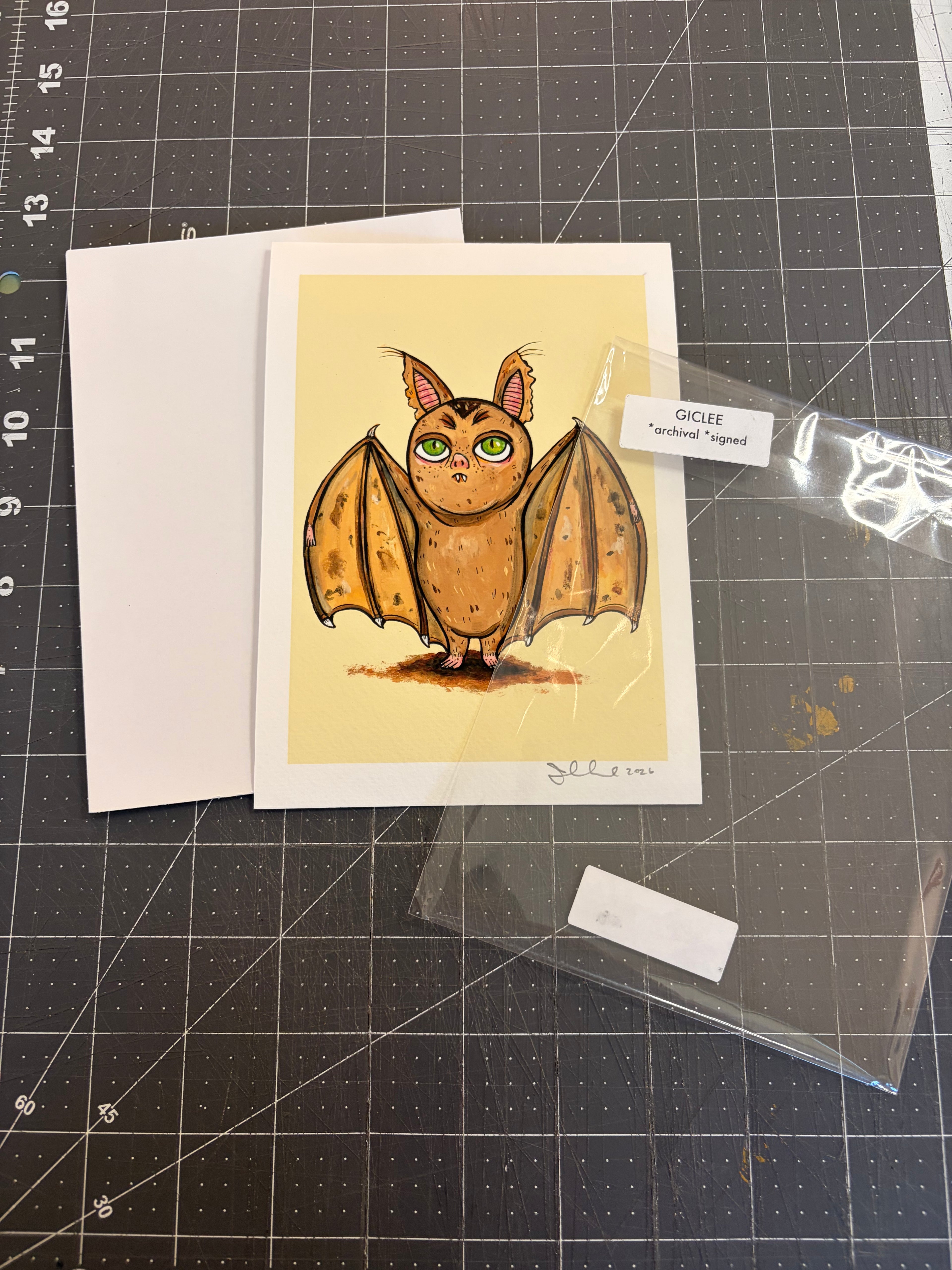 Little Brown Bat 5x7 inch giclee print