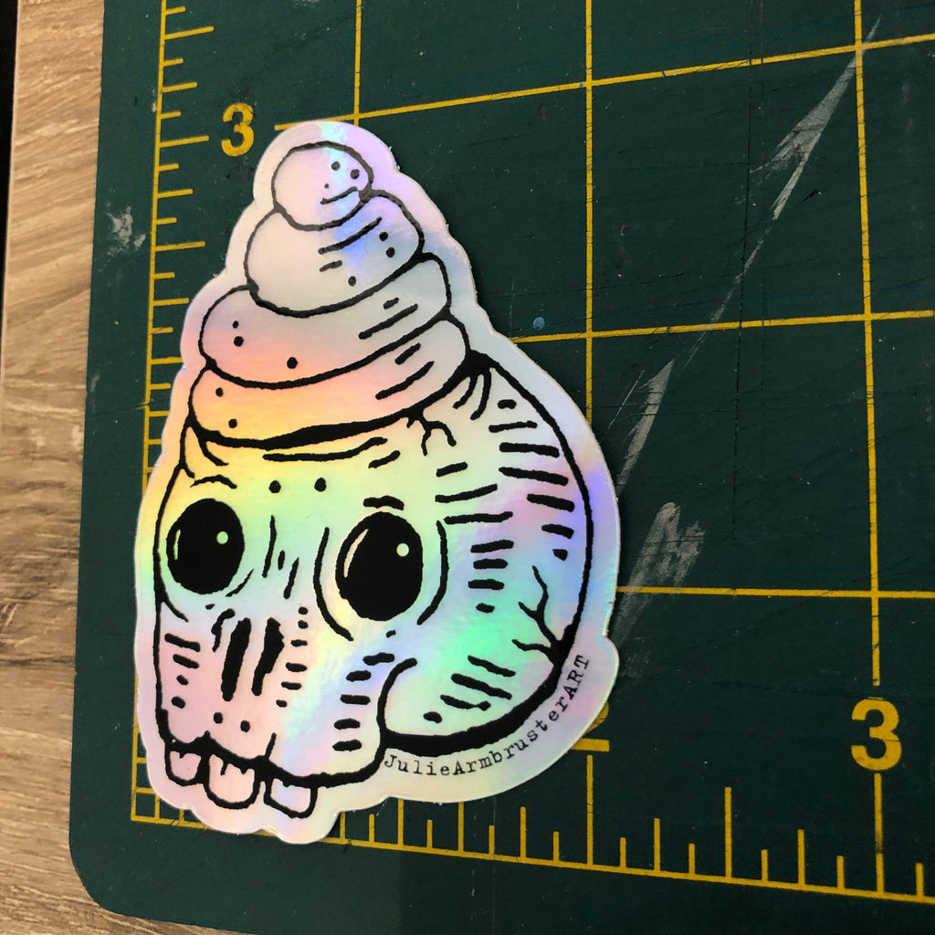 Unicorn Skull Holographic Vinyl Sticker