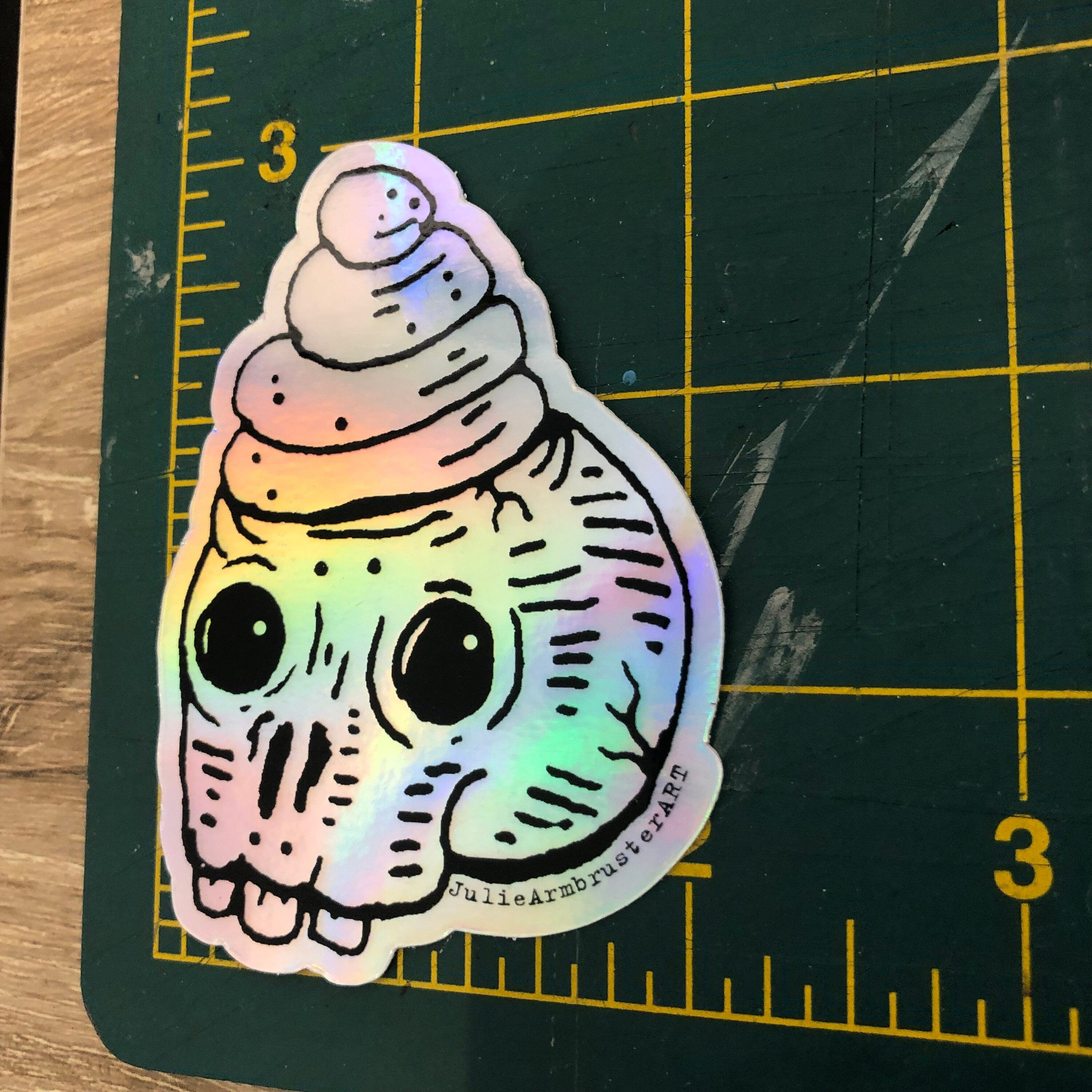 Unicorn Skull Holographic Vinyl Sticker