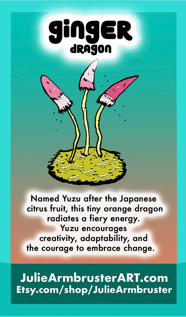 Ginger Dragon enamel pin