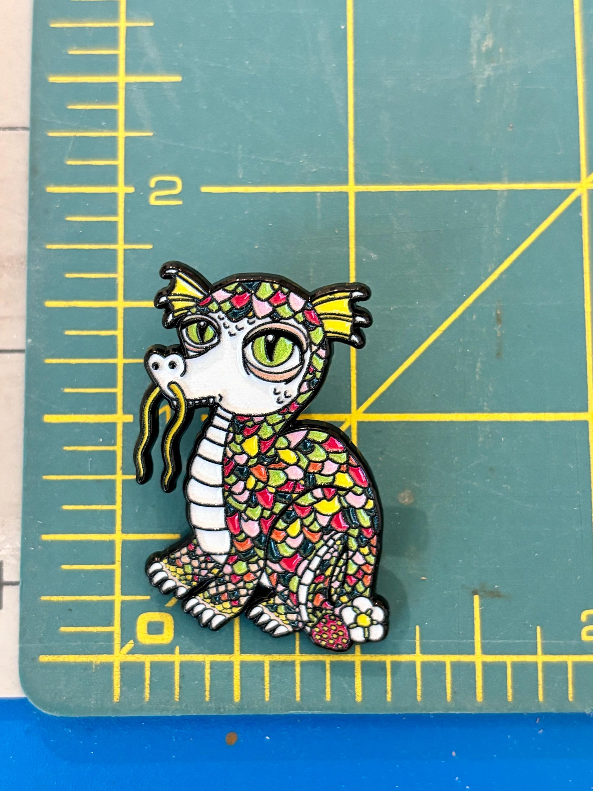 Strawberry Moon Dragon Enamel Pin