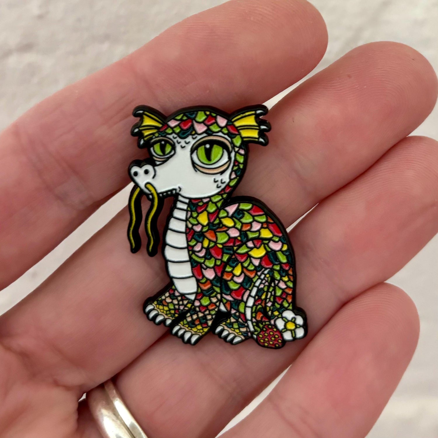 Strawberry Moon Dragon Enamel Pin