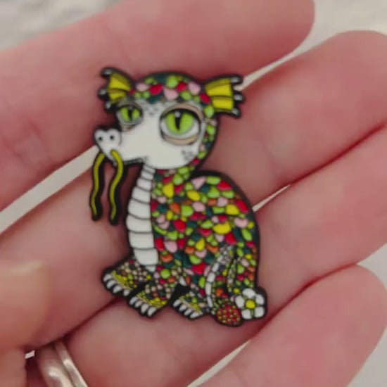 Strawberry Moon Dragon Enamel Pin