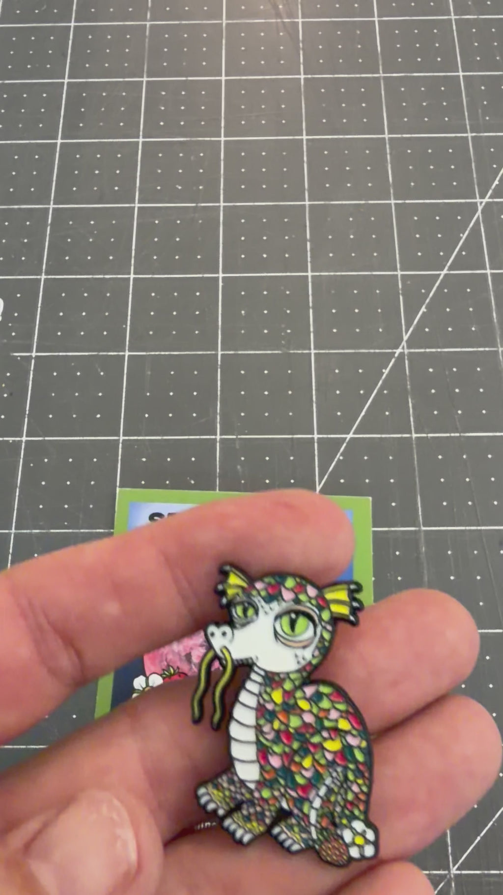 Strawberry Moon Dragon enamel pin