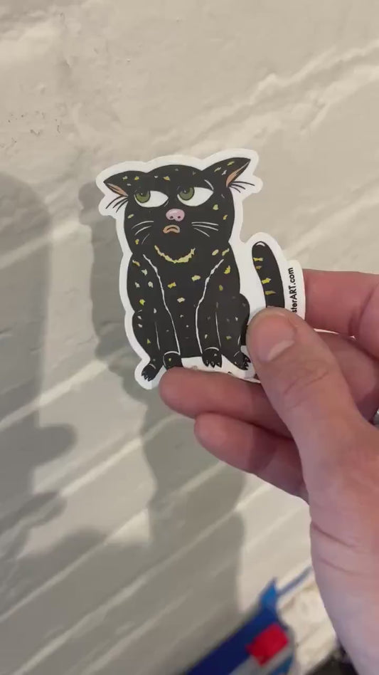 Chin-Chinny Cat Vinyl Sticker